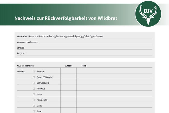 Screenshot Formular Rückverfolgbarkeit